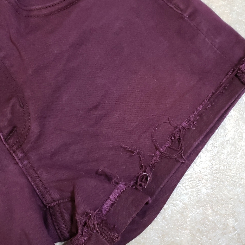 AEO Hi-Rise Shortie Super Stretch Shorts Size 4 Purple American Eagle Outfitters - Picture 3 of 8
